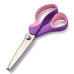 Фиолетовый 201 ножницы из нержавеющей стали, зубчатые ножницы с зубчатыми краями, с пластиковой ручкой, для шитья, , шитье, фиолетовые, 230x88x21 мм