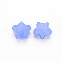 Medium Slate Blue Imitation Jelly Acrylic Beads, Star, Medium Slate Blue, 9x9.5x5.5mm, Hole: 2.5mm, about 2050pcs/500g