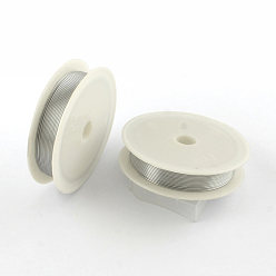 Plata Alambre de aluminio redondo, Alambre de metal flexible para manualidades para hacer joyas, plata, 20 calibre, 0.8 mm, 5 m / rollo (16.4 pies / rollo), 10 rollos / grupo