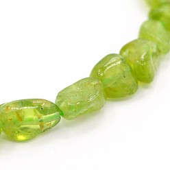 Peridot Natural Peridot Bead Strands, Tumbled Stone, Nuggets, 5~19x4~9x3~9mm, Hole: 0.5~1mm, about 15.7 inch