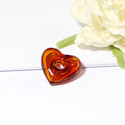 Roja Colgante de botella de perfume de murano hecho a mano, cuadrado y corazón, rojo, 22x25 mm