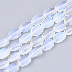 Opalite Opalite Beads Strands, Oval, 13x9x5mm, Hole: 1mm, about 31pcs/strand, 15.7 inch