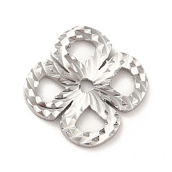Stainless Steel Color 304 Stainless Steel Spacer Beads, Textured, Flower, Stainless Steel Color, 12x12x1mm, Hole: 1.2mm