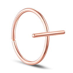 Rose Gold SHEGRACE 925 Sterling Silver Cuff Rings, Open Rings, with Vertical Stick, Size 8, Rose Gold, 18mmPacking Size: 53x53x37mm