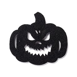 Black Wool Felt Pumpkin Jack-O'-Lantern Party Decorations, Halloween Themed Display Decorations, for Decorative Tree, Banner, Garland, Black, 54x58x2mm