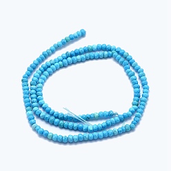 Howlite Dyed & Heated Natural Magnesite Beads Strands, Faceted, Rondelle, 3x2mm, Hole: 0.5mm, about 177pcs/strand, 15.2 inch(38.5cm)
