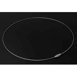 Платина Изготовление ожерелий из стали, с застежками из латуни , платина, внутренний диаметр: 145 мм, 4x12.5 мм, 1 мм