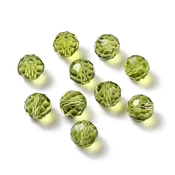 Olive Verre imitation perles de cristal autrichien, facette, ronde, olive, 8mm, Trou: 1mm