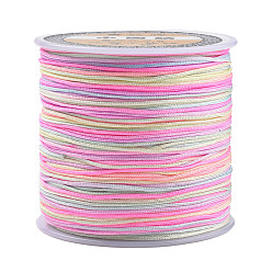 Rosa Caliente Hilo de nylon, cordón de anudar chino teñido en segmento, Hilo de nailon para hacer joyas con cuentas., color de rosa caliente, 0.8 mm, aproximadamente 109.36 yardas (100 m) / rollo