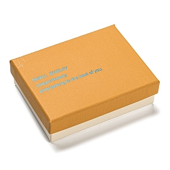 Orange Boîte à bijoux en carton, Étui de rangement pour bijoux avec mot imprimé pour broche, anneau, emballage de boucle d'oreille, rectangle, orange, 9.1x7 cm, 86x65 mm de diamètre intérieur 