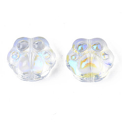 Clear AB Transparent Electroplate Glass Beads, AB Color Plated, Bear, Clear AB, 13.5x15x8.5mm, Hole: 1mm