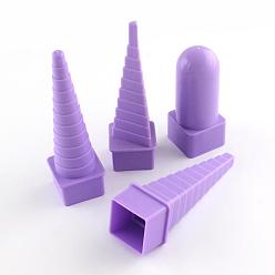 Средний Фиолетовый 4шт / комплект пластиковых границы приятель рюш башни устанавливает поделки бумаги ремесло, средне фиолетовый, 80~110x33~34x33~34 мм