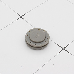 Dark Gray Nylon Magnetic Buttons Snap Magnet Fastener, Flat Round, for Cloth & Purse Makings, Dark Gray, 2.1cm, 2pcs/set