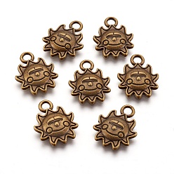 Antique Bronze Tibetan Style Alloy Pendants, Lead Free, Cadmium Free and Nickel Free, Antique Bronze, 16mm long, 12.5mm wide, 2mm thick hole: 2mm