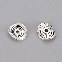 Античное Серебро Тибетский стиль волнистые проставки бисер, без кадмия и без свинца, Twist пончик, античное серебро, 9x1 мм, отверстие : 1 мм