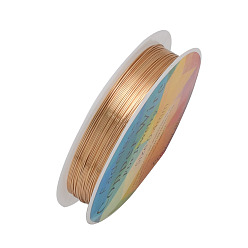 Light Gold Round Copper Jewelry Wire, Light Gold, 28 Gauge, 0.3mm, about 65.61 Feet(20m)/roll