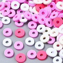 Violet Handmade Polymer Clay Beads, Heishi Beads, for DIY Jewelry Crafts Supplies, Disc/Flat Round, Violet, 6x1mm, Hole: 2mm, about 26000pcs/1000g