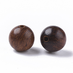 Coconut Brown Natural Wood Beads, Waxed Wooden Beads, Undyed, Round, Coconut Brown, 8mm, Hole: 1.5mm, about 1643pcs/500g