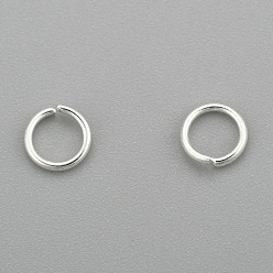 Plata 304 argollas de acero inoxidable, anillos del salto abiertos, plata, 20 calibre, 6x0.8 mm, diámetro interior: 4.3 mm