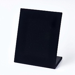 Black Velvet Earring Displays, L-Shaped Earring Display Stand, Black, 20.2x10x24.5cm