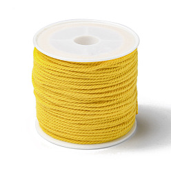 Amarillo Hilo trenzado de algodon, con carrete, rondo, amarillo, 1.2 mm, aproximadamente 21.87 yardas (20 m) / rollo