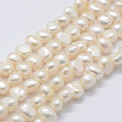 Old Lace Natural Cultured Freshwater Pearl Beads Strands, Dyed, Two Sides Polished, Old Lace, 5~7x5~7x5~7mm, Hole: 0.2mm, about 53pcs/strand, 13.9 inch