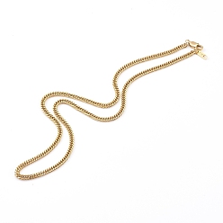 Golden 304 Stainless Steel Diamond Cut Cuban Link Chain Necklaces, with Lobster Claw Clasps, Golden, 20.39 inch (51.8cm)