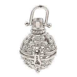 Платина Подвески в виде стойки из латуни с бусинами, для ожерелья, долговечный, круглые, платина, лоток : 16.5 мм, 31x20x18 мм, отверстие : 5.6x5.4 мм