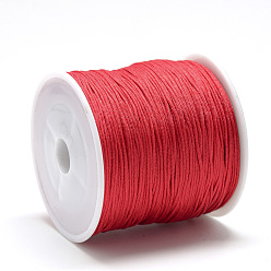 Rouge Fil de nylon, corde à nouer chinoise, rouge, 1mm, environ 284.33 yards (260m)/rouleau