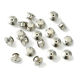 Platinum Alloy Locking Pin Backs, Locking Pin Keeper Clasp, Cone Shape, for Brooch Finding, Platinum, 7x10mm