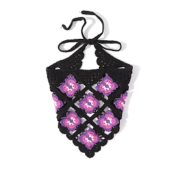 Butterfly Crochet Bandana, Kerchief Triangle Hair Scarf, Knitted Headscarf Texture Bandage Wrapped Headwrap Headbands, Butterfly, 250x500mm