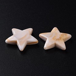 Papaya Látigo Perlas de acrílico de dos tonos, de piedras preciosas de imitación, estrella, PapayaWhip, 20.5x22x4.5 mm, agujero: 1 mm, Sobre 445 unidades / 500 g