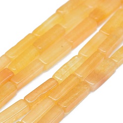 Yellow Aventurine Natural Yellow Aventurine Beads Strands, Cuboid, 12.5~13.5x3~5x3~4.5mm, Hole: 1mm, about 30~32pcs/strand, 15.1~15.9 inch(38.5~40.5cm)