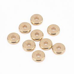 Raw(Unplated) Brass Spacer Beads, Nickel Free, Disc, Unplated, 7x2mm, Hole: 2mm