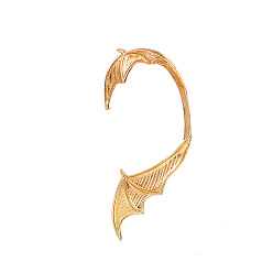 Light Gold Aretes de aleación con forma de dragón, Pendientes envolventes de escalador gótico para oreja no perforante, la luz de oro, 70 mm