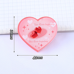 Light Coral Acrylic Binder Paper Clips, Card Assistant Clips, Heart with Word Star River Trajectory, Light Coral, 38x43mm