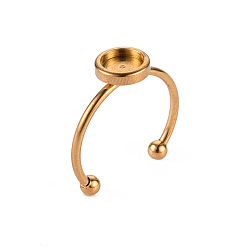 Золотой 201 настройки кольца манжеты из нержавеющей стали, лазерная резка, золотые, лоток : 6 мм, размер США 8 (18 мм)