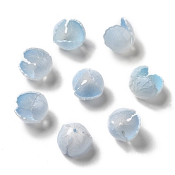 Bleu Ciel Clair Chapeau de perle de fleur, pour le bricolage fabrication de bijoux, lumière bleu ciel, 13~15x11~13mm, Trou: 1~1.4mm
