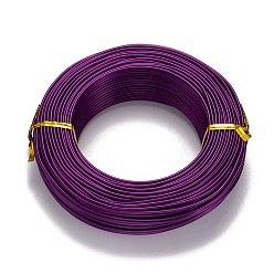 Violet Foncé Fil d'aluminium rond, fil d'artisanat flexible, pour la fabrication artisanale de poupée de bijoux de perles, violet foncé, Jauge 12, 2.0mm, 55m/500g(180.4 pieds/500g)