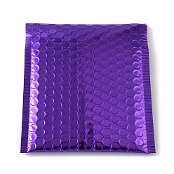 Violet Bleu Sacs d'emballage en films laminés en polyéthylène et en aluminium, courrier à bulles, enveloppes matelassées, rectangle, bleu violet, 17~18x15x0.6 cm