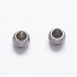 Stainless Steel Color 201 Stainless Steel Spacer Beads, Rondelle, Stainless Steel Color, 2x1.5mm, Hole: 1mm
