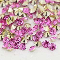 Orchid Grade AAA Pointed Back Resin Rhinestones, Diamond Shape, Orchid, 8mm, about 720pcs/bag