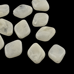 PapayaWhip Rhombus Imitation Gemstone Acrylic Beads, PapayaWhip, 20~21x16x8.5mm, Hole: 2mm, about 310pcs/500g