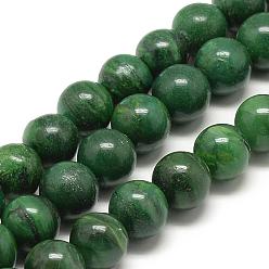 African Jade Natural African Jade Beads Strands, Round, 12mm, Hole: 1.5mm, about 33pcs/strand, 15.7 inch