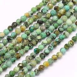 Turquoise Africaine Brins de perles turquoises africaines naturelles (jaspe), facette, ronde, 3mm, Trou: 0.5mm, Environ 119 pcs/chapelet, 15.7 pouce (40 cm)
