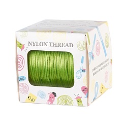 Jaune Vert Fil de nylon, corde de satin de rattail, jaune vert, 1.0mm, environ 76.55 yards (70m)/rouleau