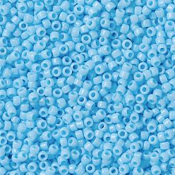 (43) Opaque Blue Turquoise Toho perles de rocaille rondes, perles de rocaille japonais, (43) bleu turquoise opaque, 15/0, 1.5mm, Trou: 0.7mm, environ15000 pcs / 50 g