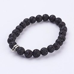 Lava Rock Lava Rock Stretch Bracelet, for Handcrafted Jewelry Women, with  Spacer Beads, 2 inch(50mm)