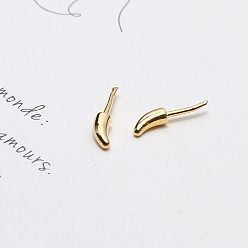 Golden Brass Head Pins, for Ghost Witch Baroque Pearl Making, Cat Tail, Golden, 6x3mm