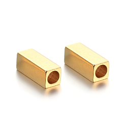 Золотой 201 из нержавеющей стали бусы, прямоугольные, золотые, 8x3x3 мм, отверстие : 2 мм